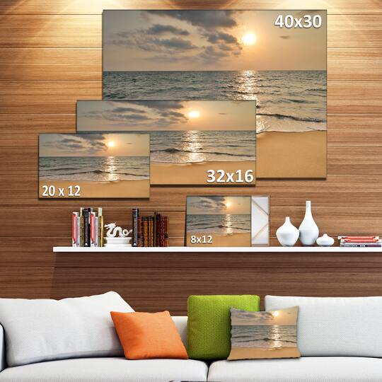 Designart - Dark Tropical Sand Beach at Sunset